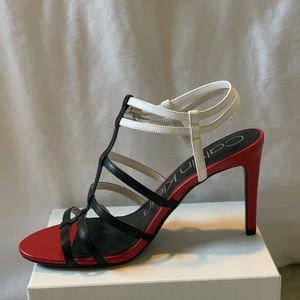 Calvin Klein Heels Black/White w/ Red Heel Unworn